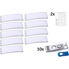 Sølv Brochurestativer AVERY Zweckform Badgepoint polar20 Namensschilder 68x22mm, 10 Schilder