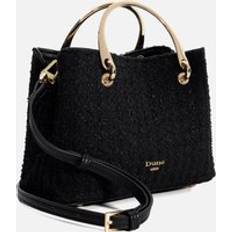 Dune London Women's Dinkydorrien Tweed Satchel Crossbody Tote Bag Black