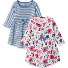 Dresses Touched By Nature Girls' Baby/Toddler Organic Cotton Short Dresses, Garden Floral Long Sleeve, 9-12 Months