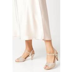 Beige Heeled Sandals Good For The Sole Wide Fit Trish Peep Heeled Sandals Champagne