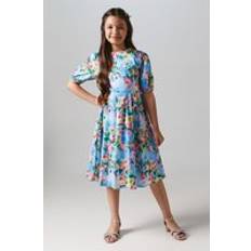 Coast Children's Puff Sleeve Dress Blue 11-12 Years