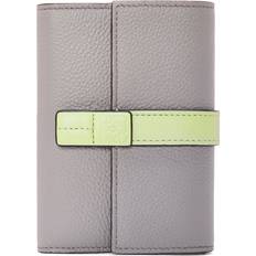 Loewe Pearl Grey/green Small Vertical Logo-embossed Leather Wallet 1 PEARL GREY/GREEN