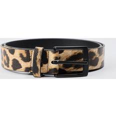 Leopardi Asusteet boohooMAN Leopard Print Belt - Brown