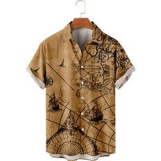 Shirts Obosoe Sold by: GZJHKJ CO.ltd, Hawaiian Shirt Short Sleeve Button Down Shirt Aloha Beach Shirt Sailing Printing Chest Pocket Tops Up to 8XL for Couples Men Women and Kids