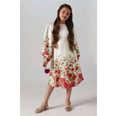 Coast Children's Long Sleeve Satin Dress Ivory 7-8 Years