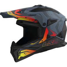 Arancione Caschi per moto LS2 MX708 Fast II Wash Casco da motocross, nero-grigio-arancione, dimensione