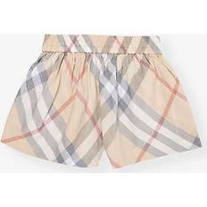 Burberry Childrens Check Cotton Shorts Pale Stone 6M