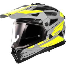LS2 Adventurekypärä MX702 Pioneer II Namib - Harmaa/Hi-Vis Keltainen