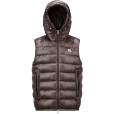 Moncler Men Vests Moncler Barant Down Vest - Dark Brown