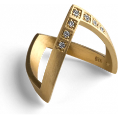 Diamanter - Guldbelagt Ringe Jane Kønig Gold Diamond V Ring