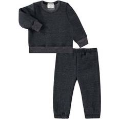 Night Garments Paigelauren Unisex Fleece Loungewear Sets Little Kid Black