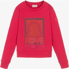 Moncler Sweatshirts Children's Clothing Moncler Enfant Teen Girls Pink Cotton Love Logo Sweatshirt