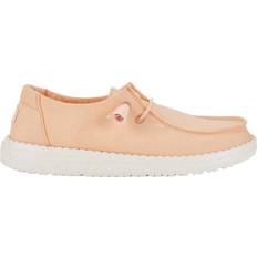 Beige Loafers Hey Dude Women's Wendy Canvas Casual Shoes Taupe