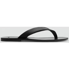 Mango Slippers & Sandals Mango Filo Leather Thong Sandals, Black