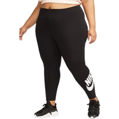 Elastane/Lycra/Spandex - Women Pantyhose & Stay-Ups Nike Sportswear Classics High-Waisted Graphic Leggings Plus Size - Black/White