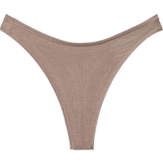 PINK Cotton High Leg Thong Panty - Iced Coffee