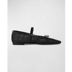 Schutz Arissa Mesh Bow Detail Flats - Black/Women's