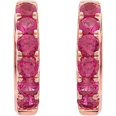 Oro Rosa Orecchini Bloomingdale's Fine Collection Ruby Mini Hoop Earrings in 14K Rose Gold Exclusive