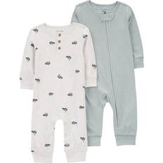 Long Sleeves Jumpsuits Children's Clothing Carter's Baby Jumpsuits 2-pack - Grey/Olive (V_1R196810)