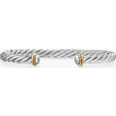 David Yurman Men Bracelets David Yurman Men's Cable Cuff Bracelet in Sterling Silver with 14K Yellow Gold, 6mm