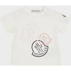 Moncler T-shirts Moncler Enfant Logo Motif Cotton T-Shirt - White