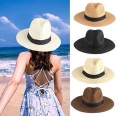 Pink Hats None Sold by: Pink Season, Cheers.US Straw Panama Hat for Women Men Wide Brim Sun Hat UV Protection UPF Floppy Packable Fedora Hat Summer Beach Straw Hat