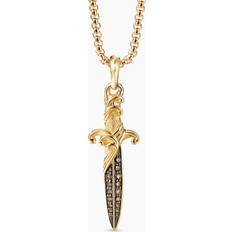 David Yurman Brown Charms & Pendants David Yurman 18K Yellow Gold Cognac Diamond Dagger Amulet Pendant