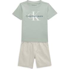 Other Sets Calvin Klein Little Boy's 2-Piece Logo Tee & Shorts Set Green Multi