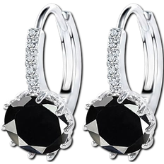 Wiftly Heart Earrings - Silver/Black/Transparent