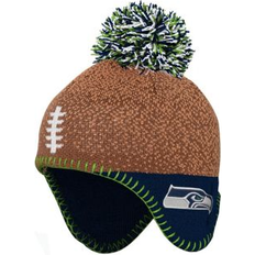 Children's Clothing Outerstuff Preschool Boys and Girls Brown, College Navy Seattle Seahawks Football Head Knit Hat with Pom Brown, College Navy Brown/College Navy One Fits All