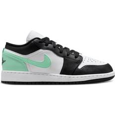 Jordan 1 low gs black NIKE Air Jordan 1 Low GS - White/Green Glow/Black