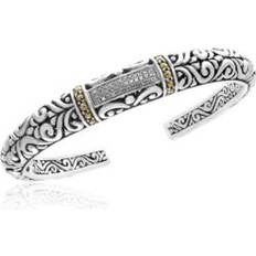 Effy Bracelets Effy Diamond Bangle in Sterling Silver & 18K Yellow Gold, in gold 7 in