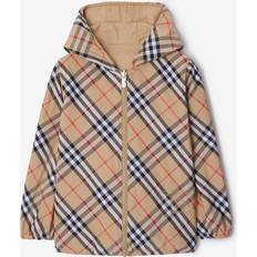 Checkered Outerwear Burberry Childrens Reversible Check Cotton Blend Jacket Sand 10Y