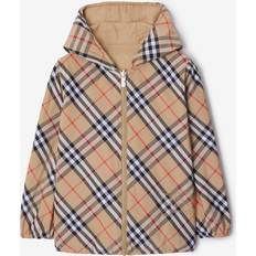 Childrens Reversible Check Cotton Blend Jacket Sand 10Y