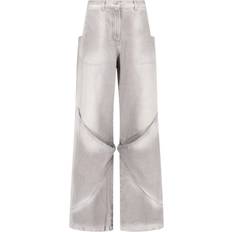 The Attico Attico-Used Effect Jeans - Gray