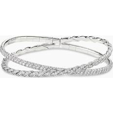 David Yurman White Gold Bracelets David Yurman Pave Flex Two Row Bracelet with Diamonds in 18K White Gold White/Gold