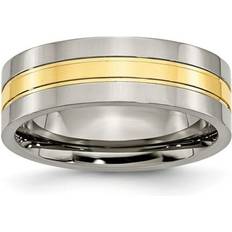 Wedding Rings - Yellow Chisel TB176-9.5 7 mm Titanium Yellow IP-Plated Polished Band