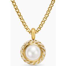 David Yurman White Gold Charms & Pendants David Yurman 18K Yellow Gold Pearl South Sea White Pearl & Diamond Halo Pendant White/Gold