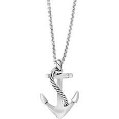 Effy Men Necklaces Effy Men's Sterling Silver Anchor Pendant Necklace, in 22 in