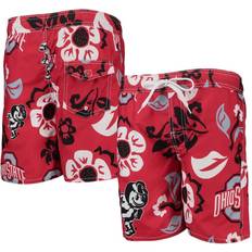 Girls - L Swimwear Wes and Willy Big Boys Scarlet Ohio State Buckeyes Floral Swim Trunks Scarlet