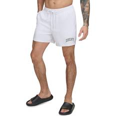 Cheap Swimming Trunks DKNY Men's Standard Fit Flat Front Swim Shorts Brilliant White