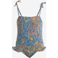 Sleeveless Bathing Suits Etro Girls Floral Paisley Swimsuit in Blue Years Multicoloured By Childsplay Clothing 10 Years