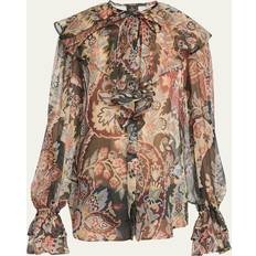 Etro Printed Ruffled Silk Blouse - Multicoloured