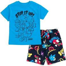 Other Sets Sega Boys Sonic The Hedgehog Tails Knuckles T-Shirt and Shorts Outfit Blue Blue