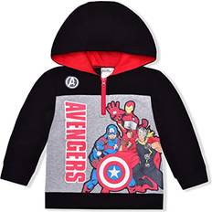 Marvel Hoodies Children's Clothing Marvel Avengers Hooded Pullover, Half-Zip Fleece Hoodie for Boys, Black