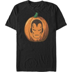 Fifth Sun Marvel Men's Iron Man Mask Carved Pumpkin Short Sleeve T-Shirt Black