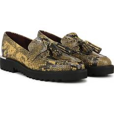 Damen - Gelb Loafers Franco Sarto Carolynn Tassel Loafer Yellow Snake Print Faux Leather Platform Heels