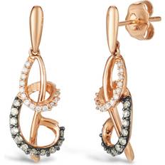 Brown - Rose Gold Earrings Le Vian Vanilla Diamond Earrings 14K Strawberry Gold One Size