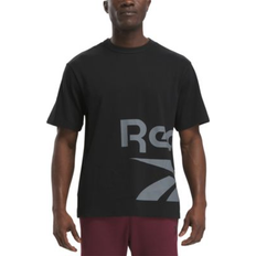 Reebok Men Tops Reebok Men's Regular-Fit Side Vector Logo Graphic T-Shirt Black