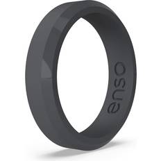 Gray - Silver Rings Enso Rings Bevel Thin Silicone Slate